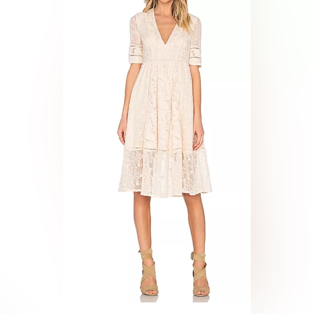 Free People Cream Lace Dress